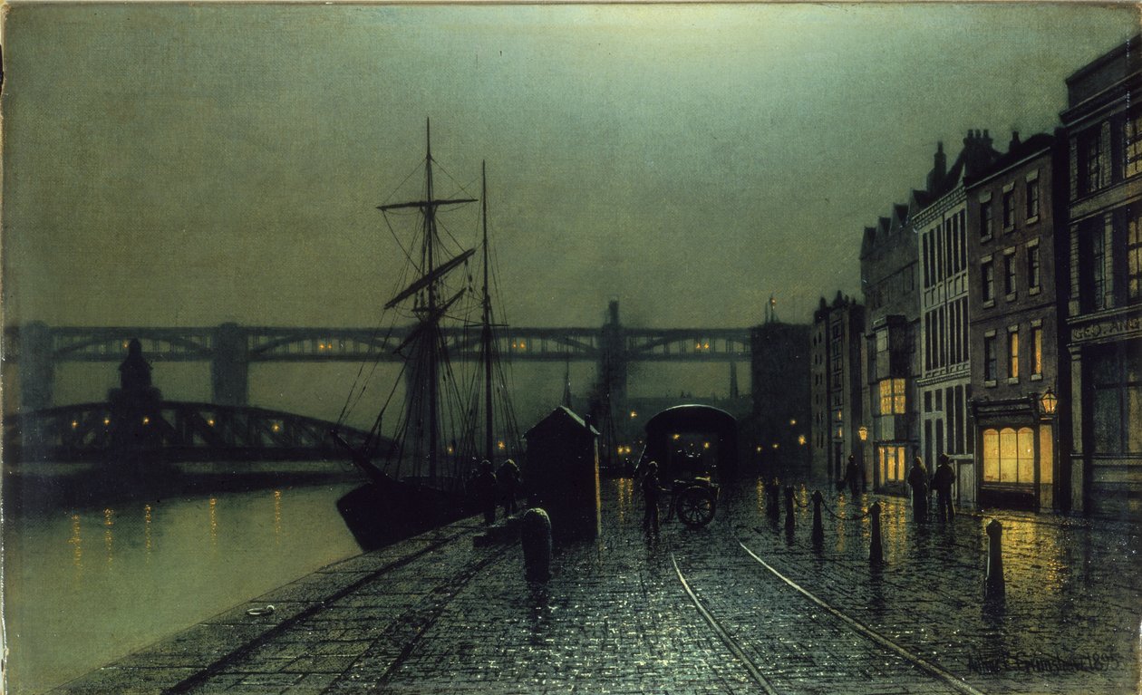Nabrzeże, Newcastle upon Tyne, 1895 r autorstwa Arthur Grimshaw