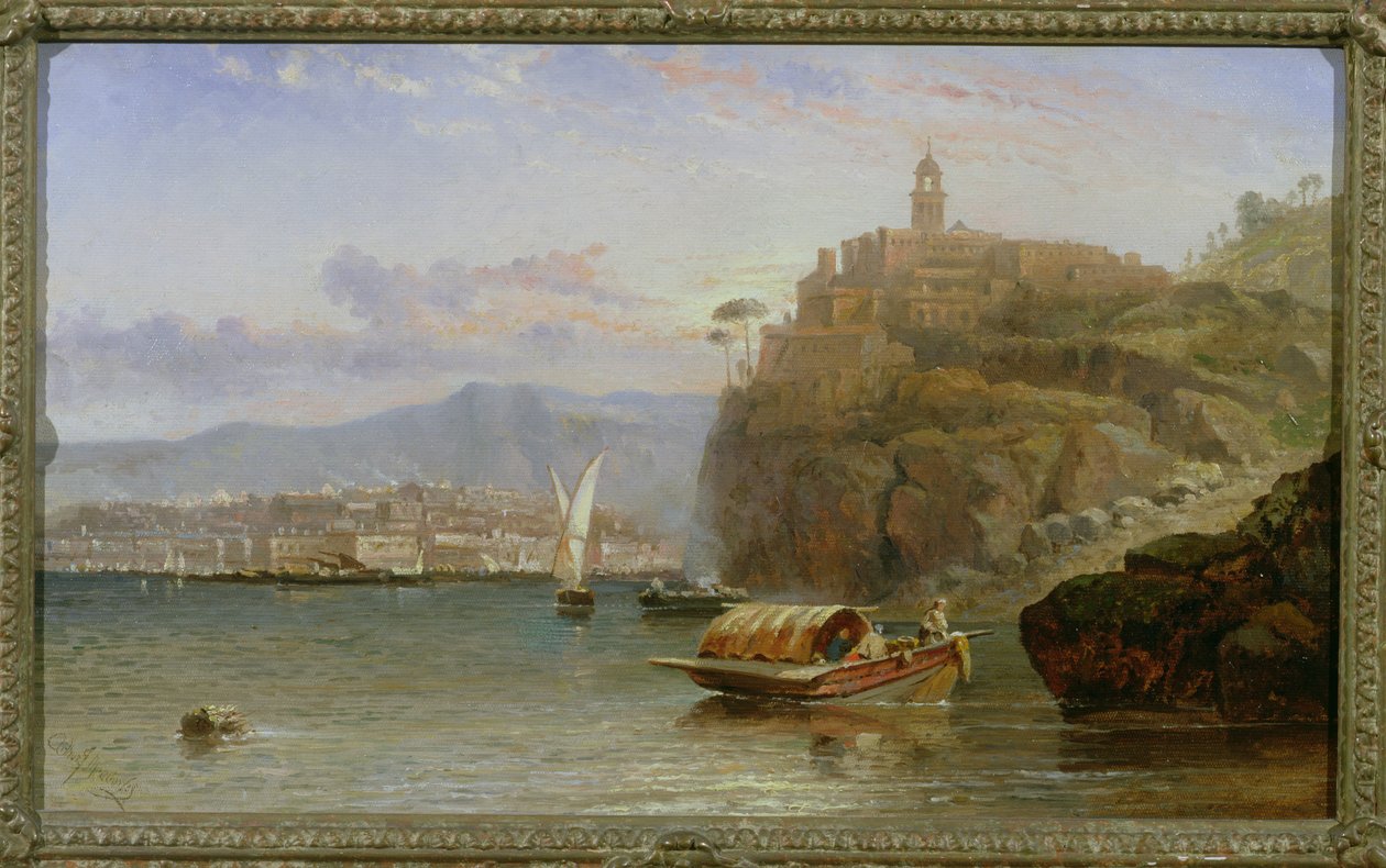 Na wybrzeżu Amalfi o zmierzchu autorstwa Arthur Joseph Meadows