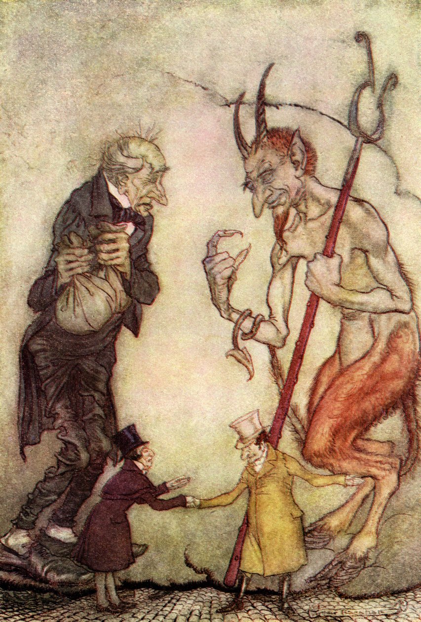 Opowieść wigilijna Karola Dickensa autorstwa Arthur Rackham