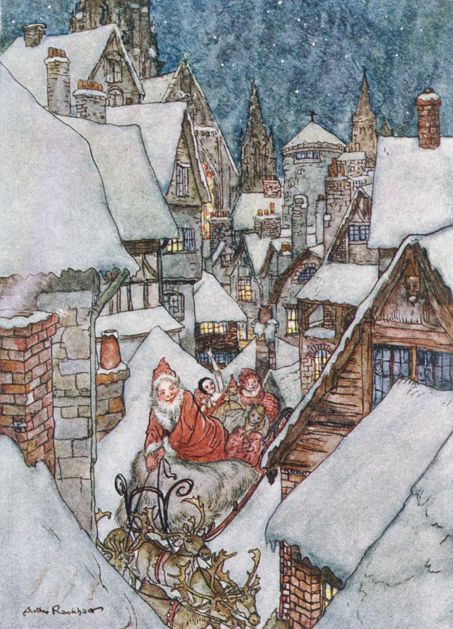 Ilustracje bożonarodzeniowe, z „Nocy przed Bożym Narodzeniem” Clementa C. Moore