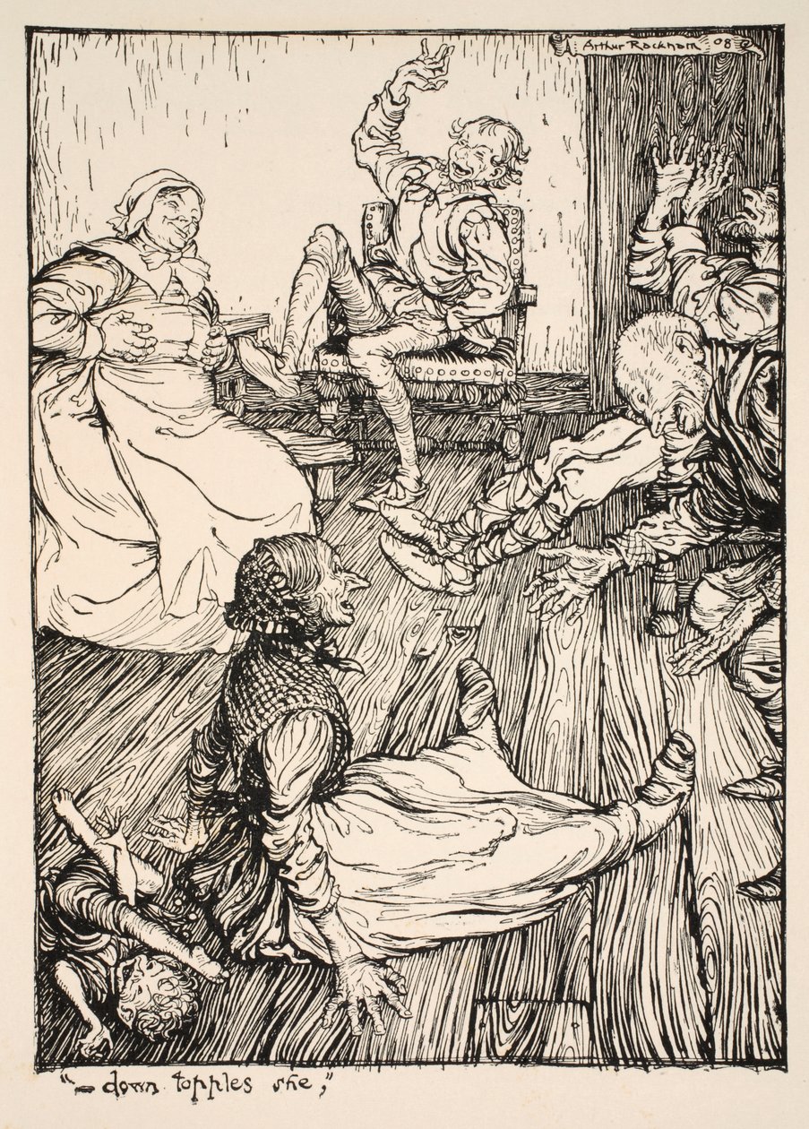 ...Down topples she, ilustracja z 