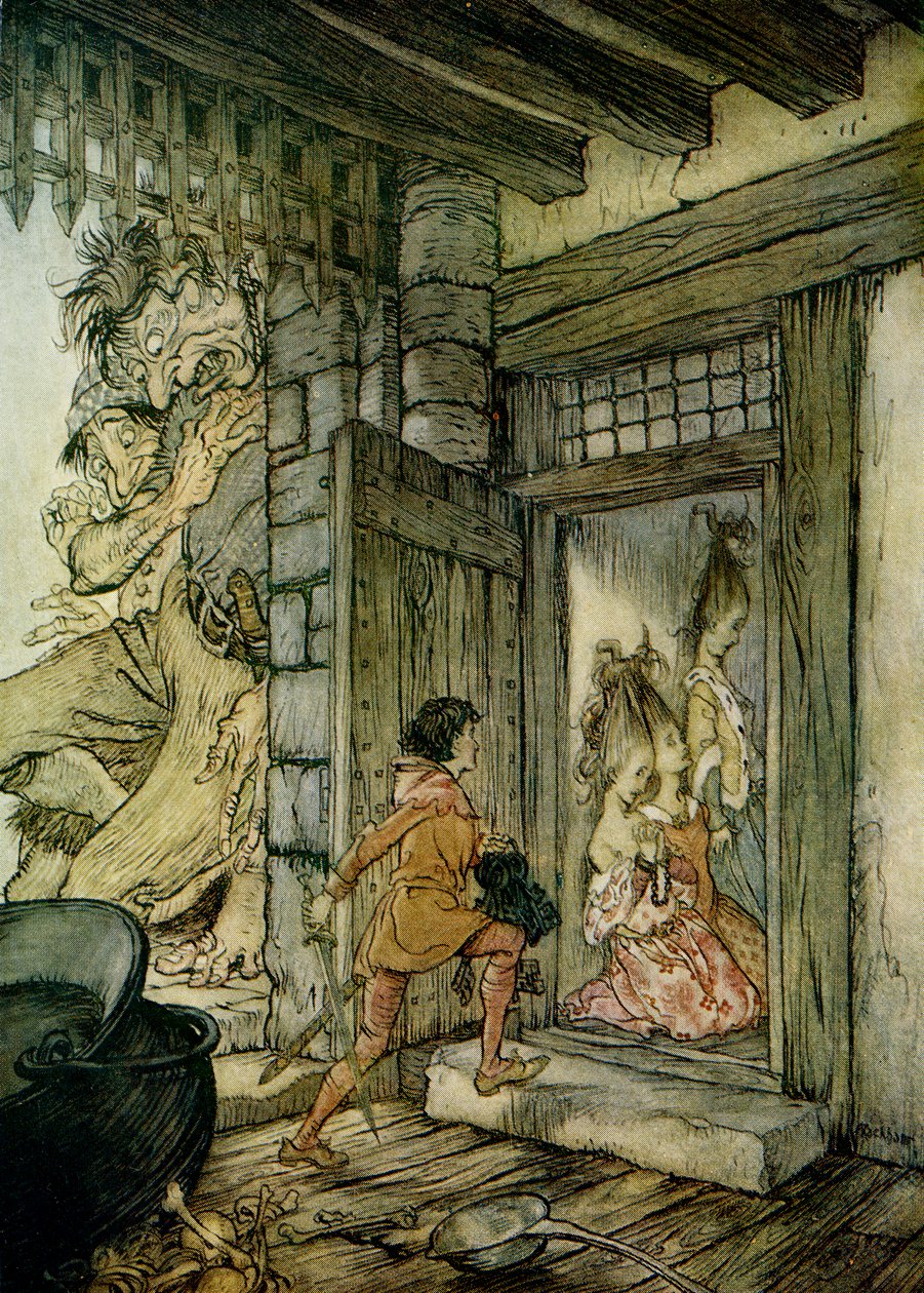 Jack Zabójca Olbrzymów autorstwa Arthur Rackham