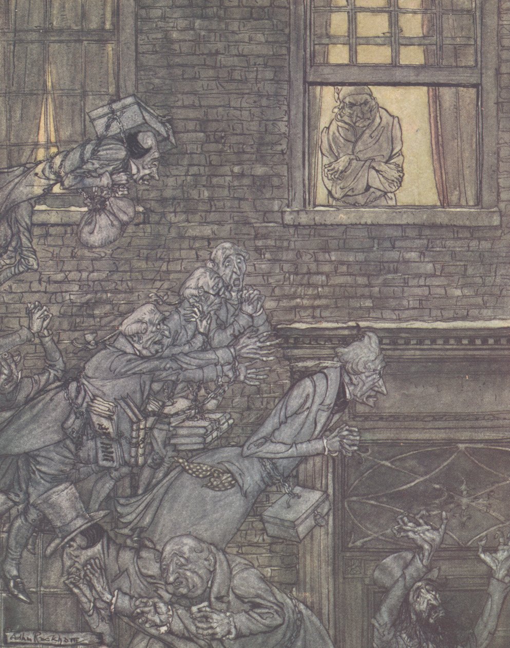 „Na skrzydłach wiatru”, 1915 autorstwa Arthur Rackham