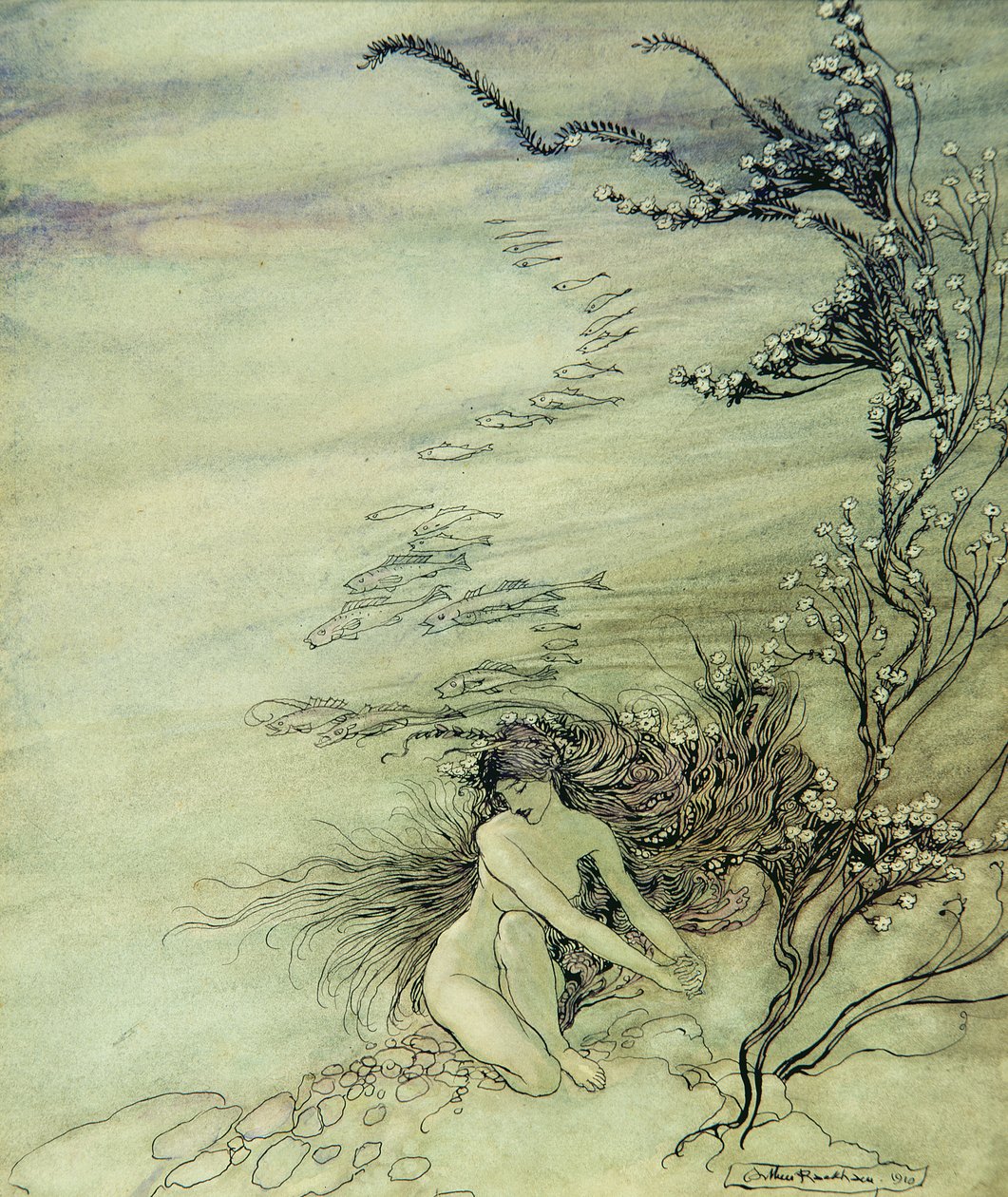 Ren Maiden Lamenting, 1910 autorstwa Arthur Rackham