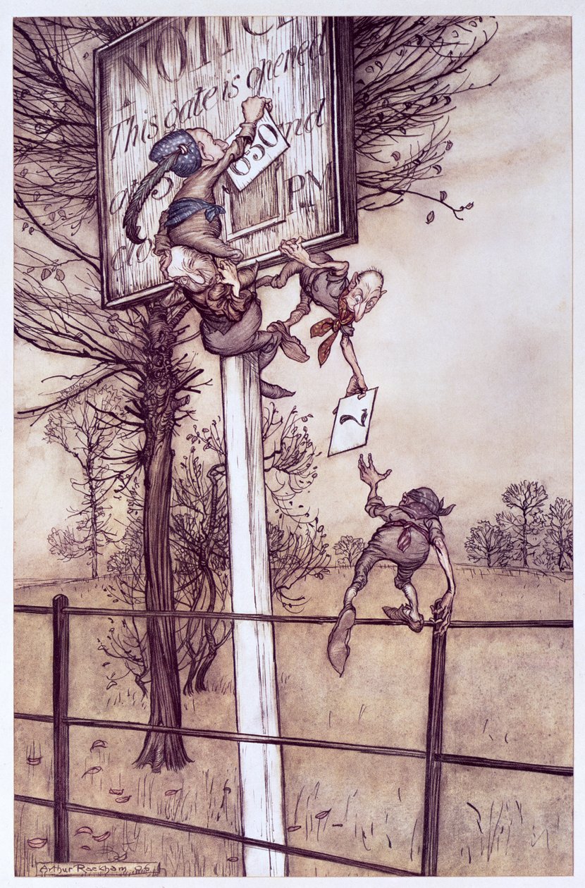 Gobliny z „Piotruś Pan w Kensington Gardens” J.M. Barrie, 1906 autorstwa Arthur Rackham