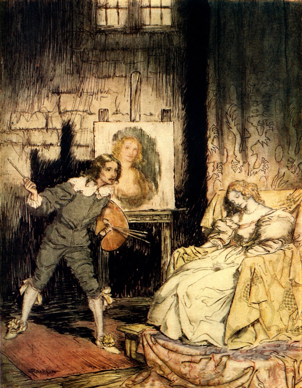 Owalny portret autorstwa Edgara Allana Poe autorstwa Arthur Rackham