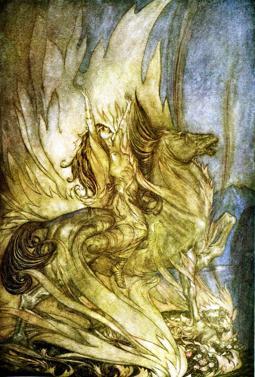 Zmierzch bogów Götterdämmerung autorstwa Arthur Rackham