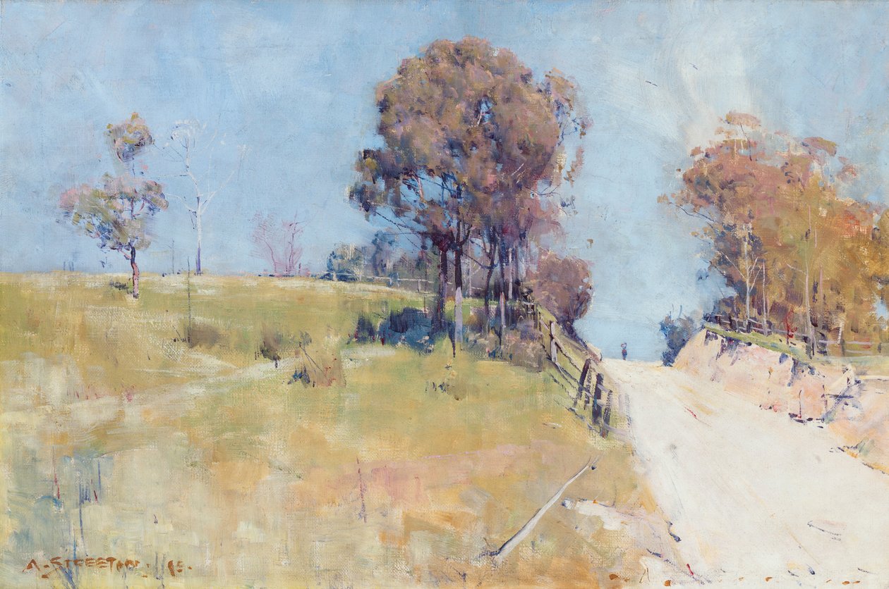 Światło słoneczne (cięcie na gorącej drodze) autorstwa Arthur Streeton