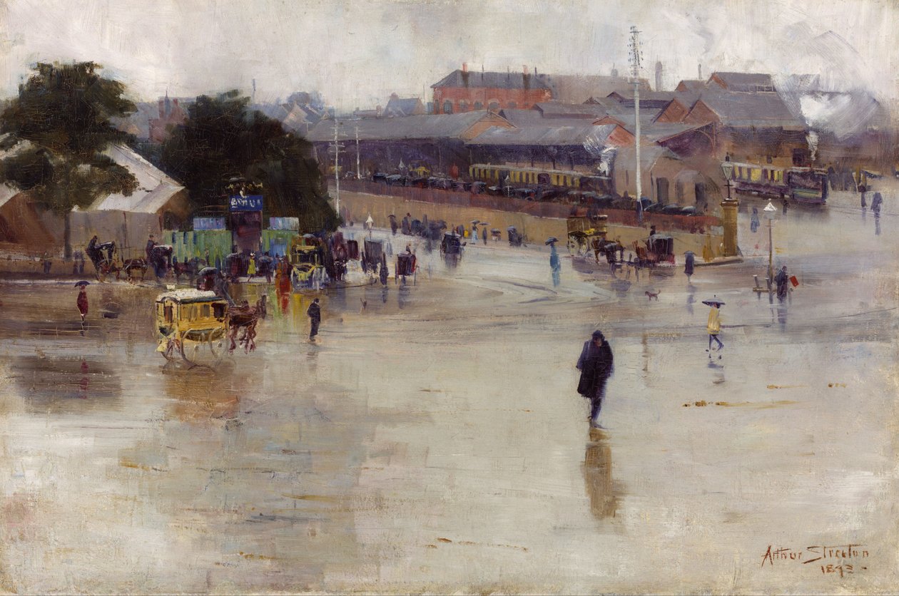Dworzec kolejowy, Redfern autorstwa Arthur Streeton