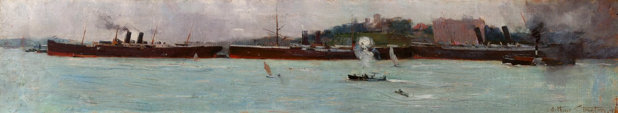 Trzy liniowce, Circular Quay autorstwa Arthur Streeton