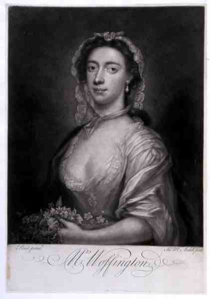 Pani Woffington, grawerowane przez Jamesa McArdella (c.1729-65) (grawerowanie) autorstwa Arthur (after) Pond