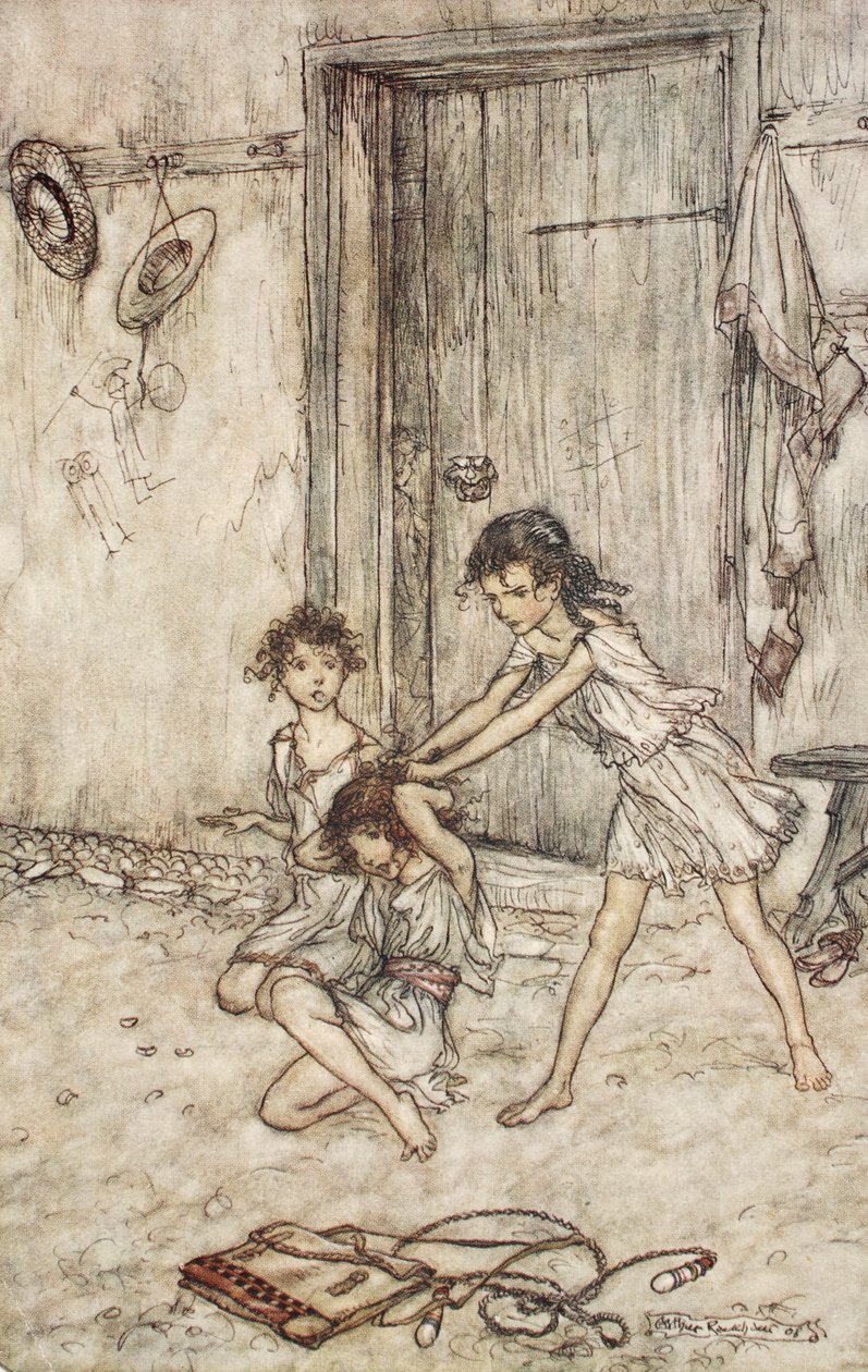 Była lisicą, kiedy poszła do szkoły, ilustracja ze „Snu nocy letniej” Williama Szekspira autorstwa Arthur (after) Rackham