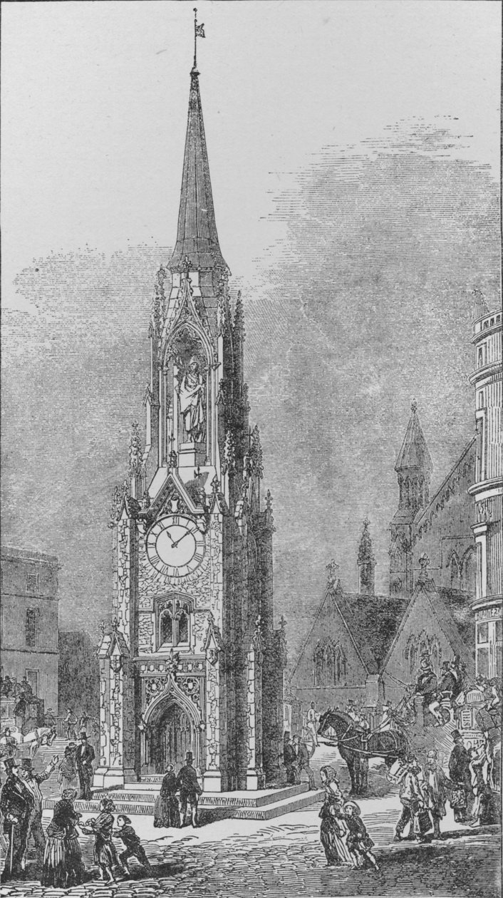 Wieża zegarowa Wellington Testimonial Clock Tower, która, jak się wydaje, stała na południowym krańcu London Bridge autorstwa Arthur Ashpitel