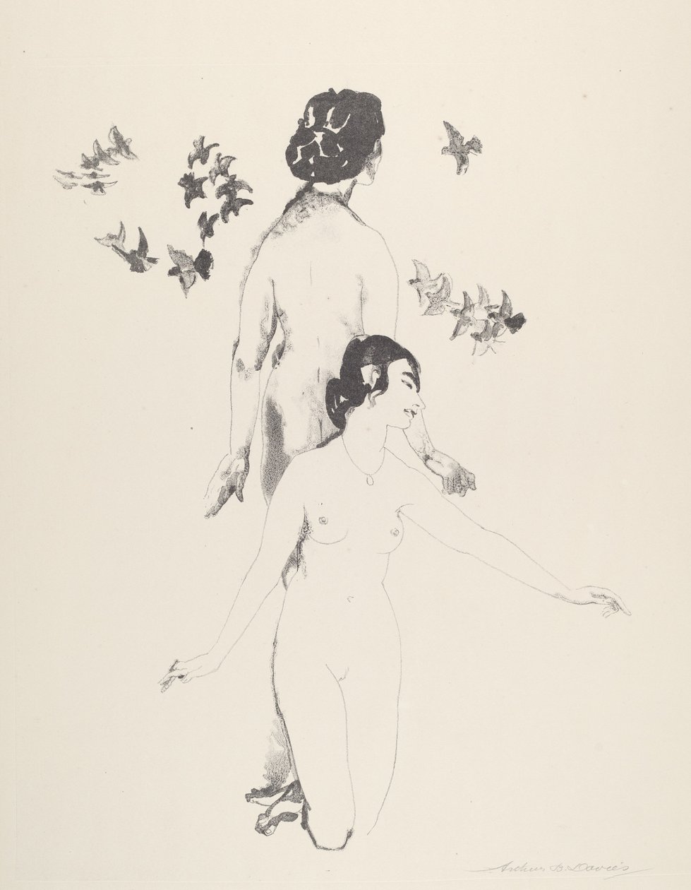 krążące gołębie autorstwa Arthur B. Davies