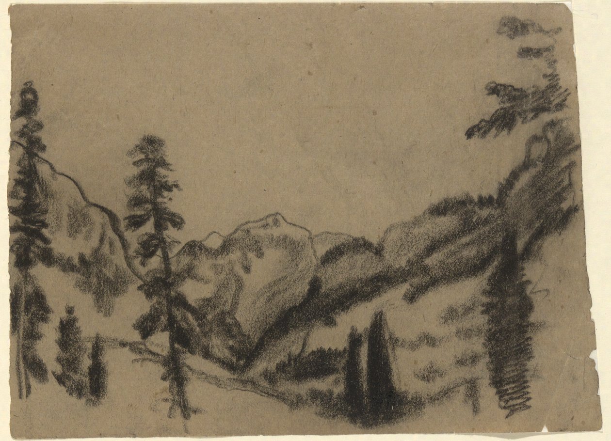 Górski krajobraz z jodłami autorstwa Arthur B. Davies