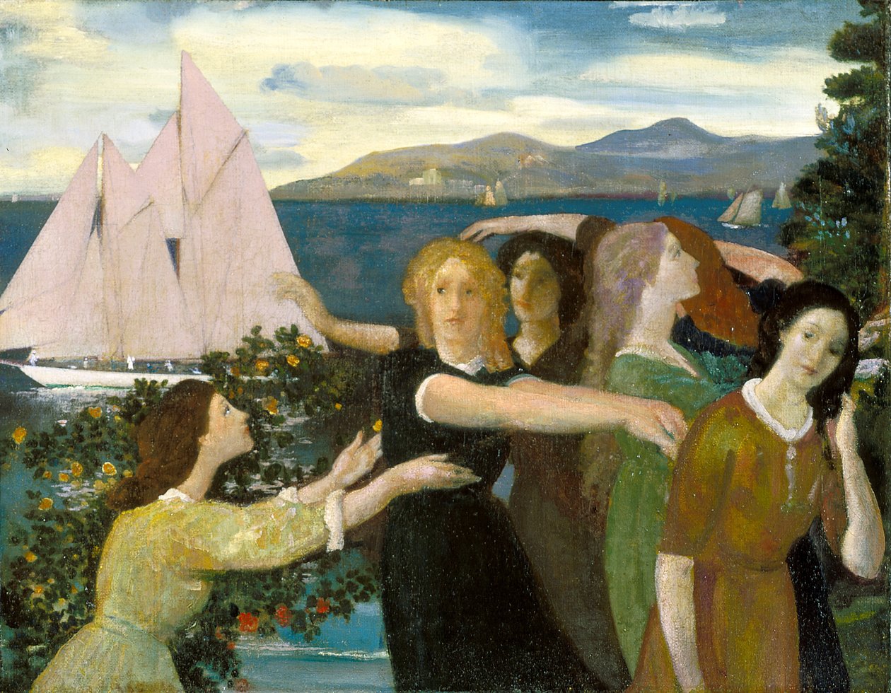 Across The Harbor (óleo sobre tela) polimento autorstwa Arthur Bowen Davies