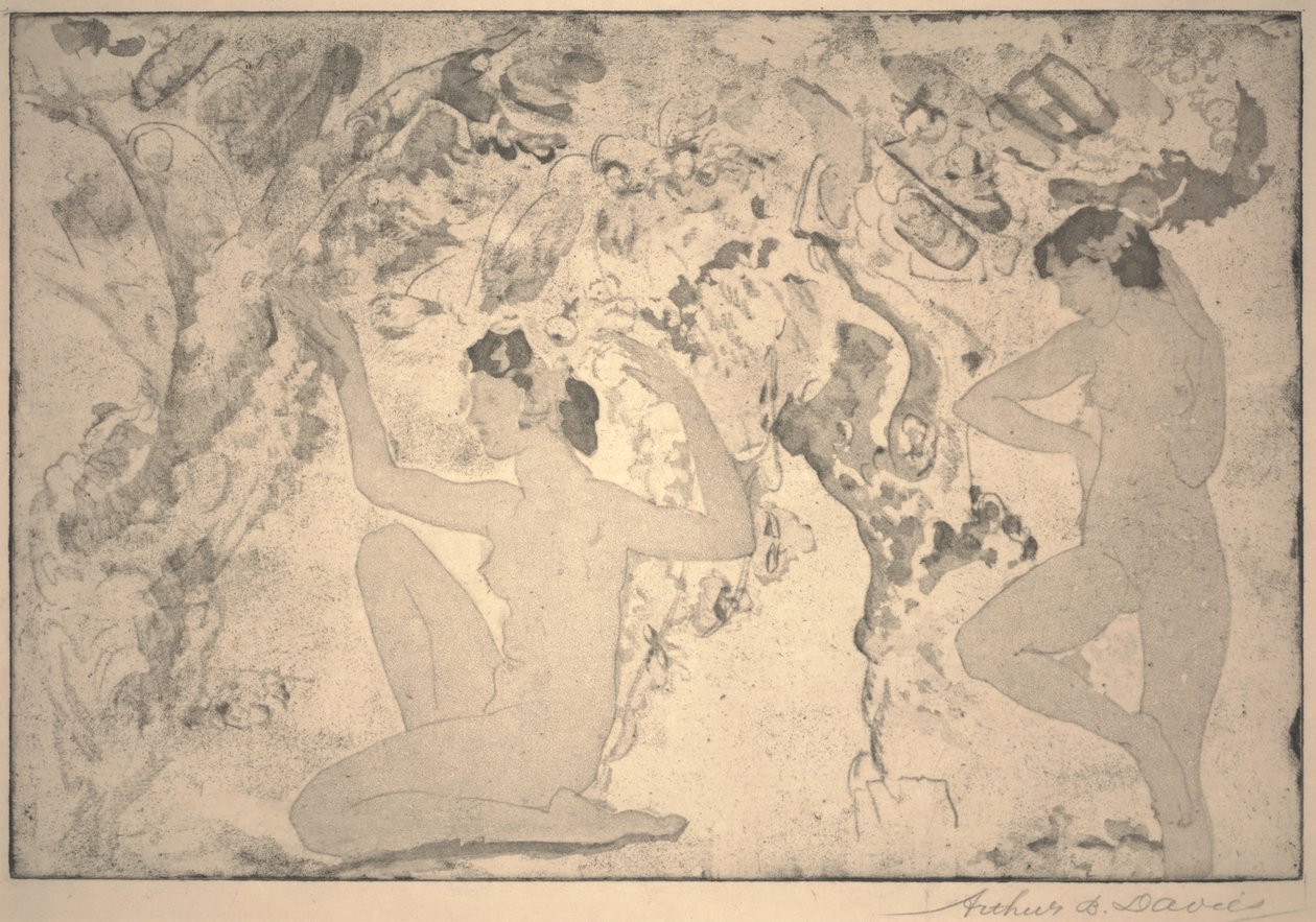 Angled Beauty, grafika wykonana przez Ernesta Haskella, 1918 autorstwa Arthur Bowen Davies