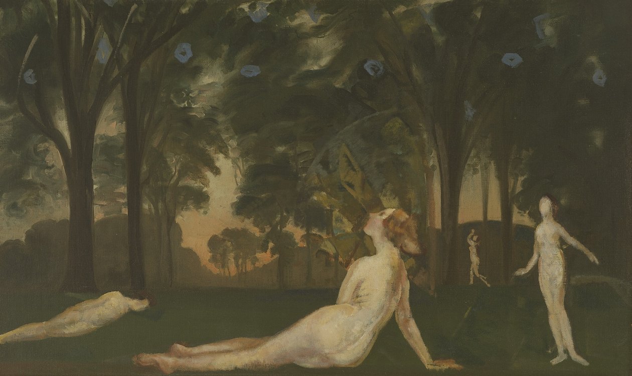 Korytarz Lata, ok. 1910 (olej na płótnie) autorstwa Arthur Bowen Davies