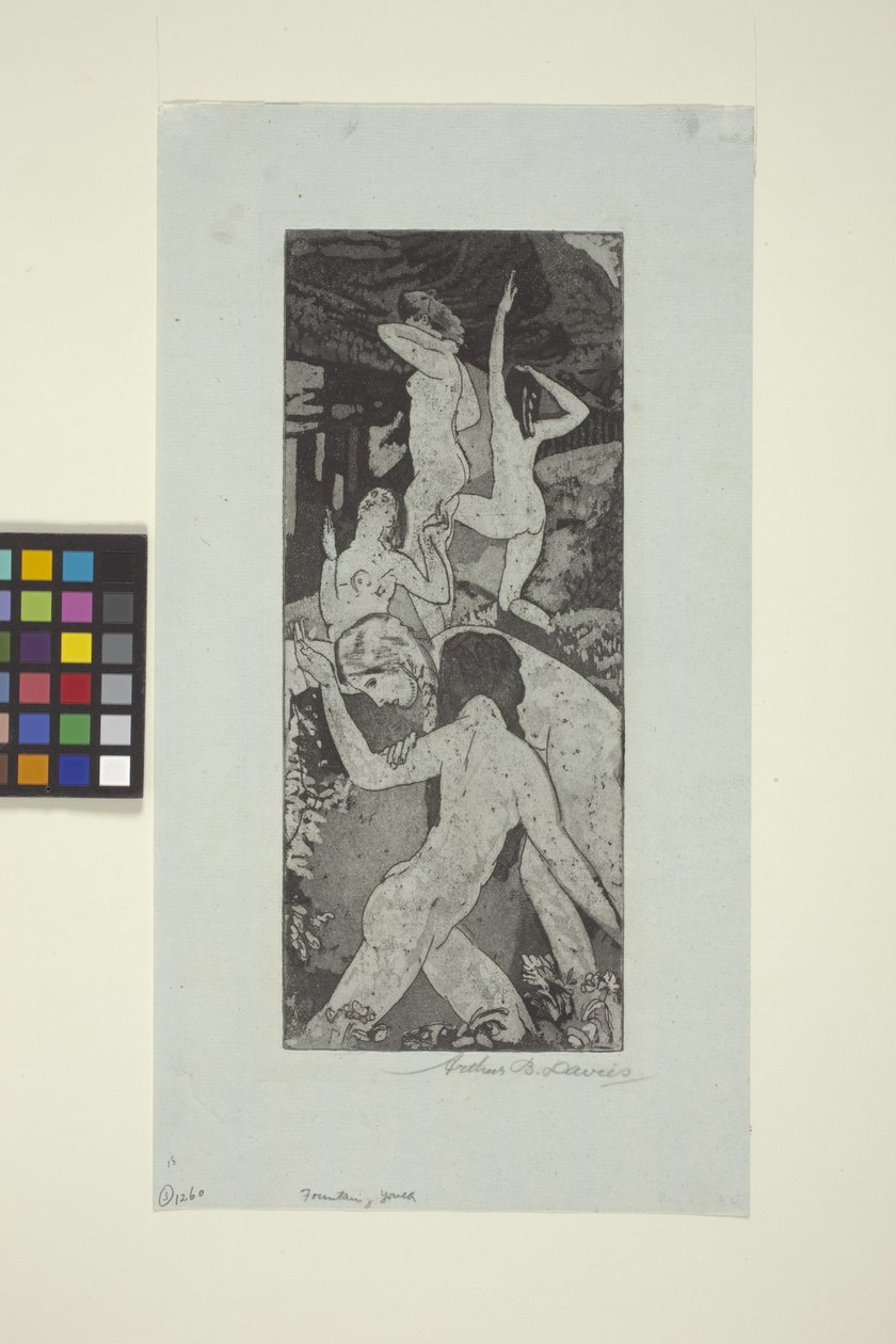 Fontanna Młodości (akwaforta i akwatinta) autorstwa Arthur Bowen Davies