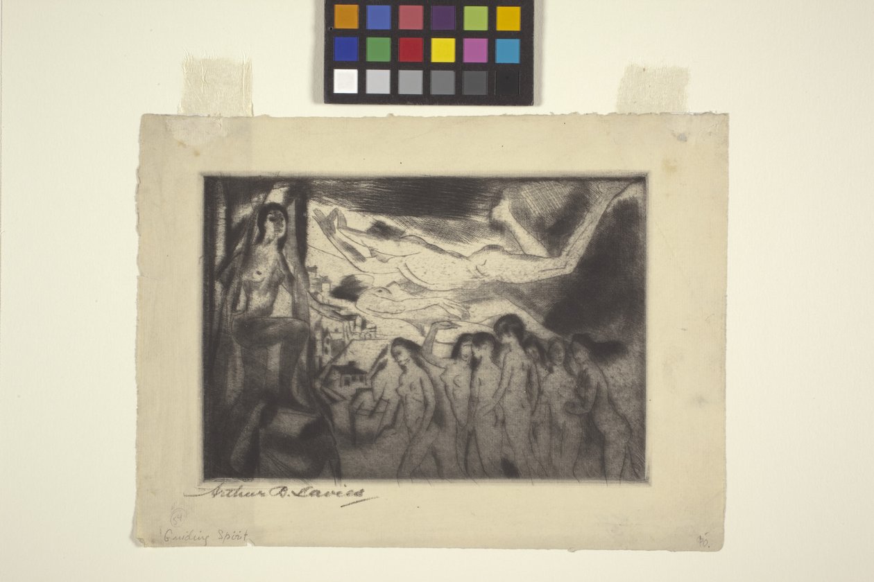 Duch Przewodni (akwaforta i ruletka) autorstwa Arthur Bowen Davies