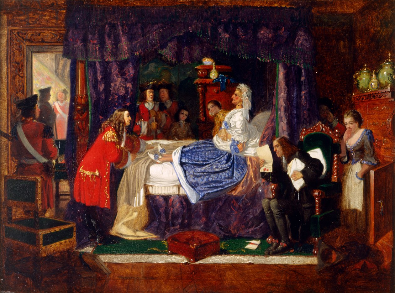 Scena na łożu śmierci (olej na płótnie) autorstwa Arthur Boyd Houghton