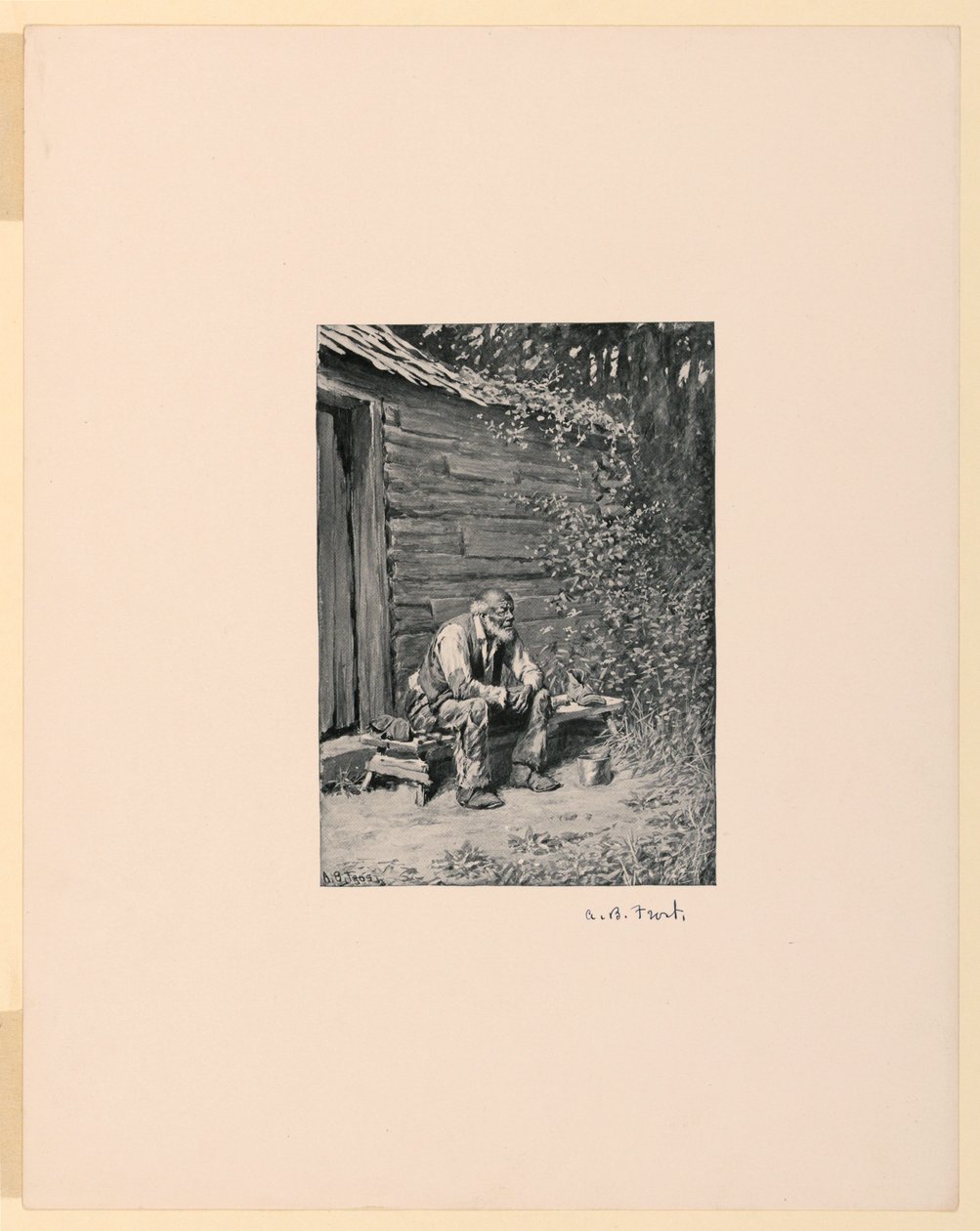 Wujek Remus w drzwiach swojej chaty autorstwa Arthur Burdett Frost