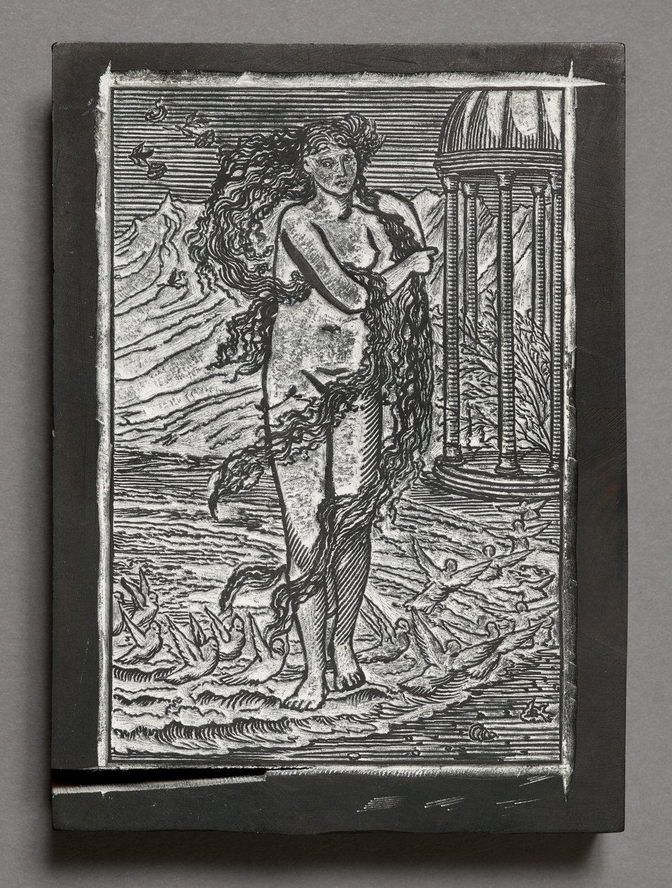 Historia Kupidyna i Psyche - Wenus, wg Edwarda Coleya Burne-Jonesa (grawerowany drewniany klocek) autorstwa Arthur Burgess