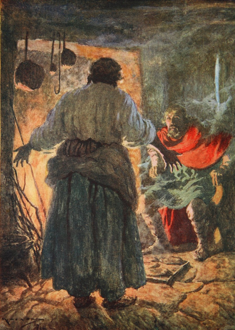 Alfred skarcony za spalenie ciast (kolor lito) autorstwa Arthur C. (after) Michael