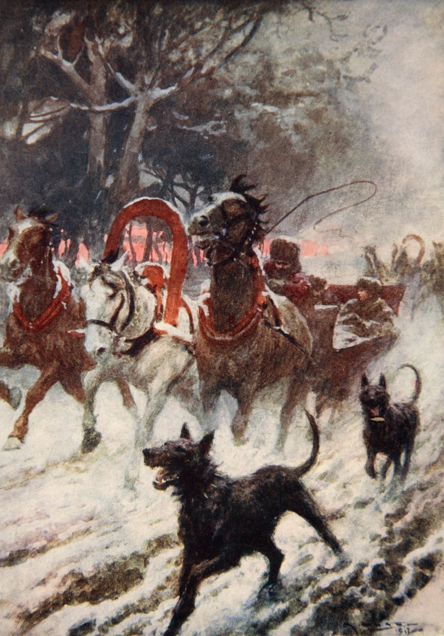 Elżbieta Czeska kradnąca koronę węgierską (kolor lito) autorstwa Arthur C. (after) Michael
