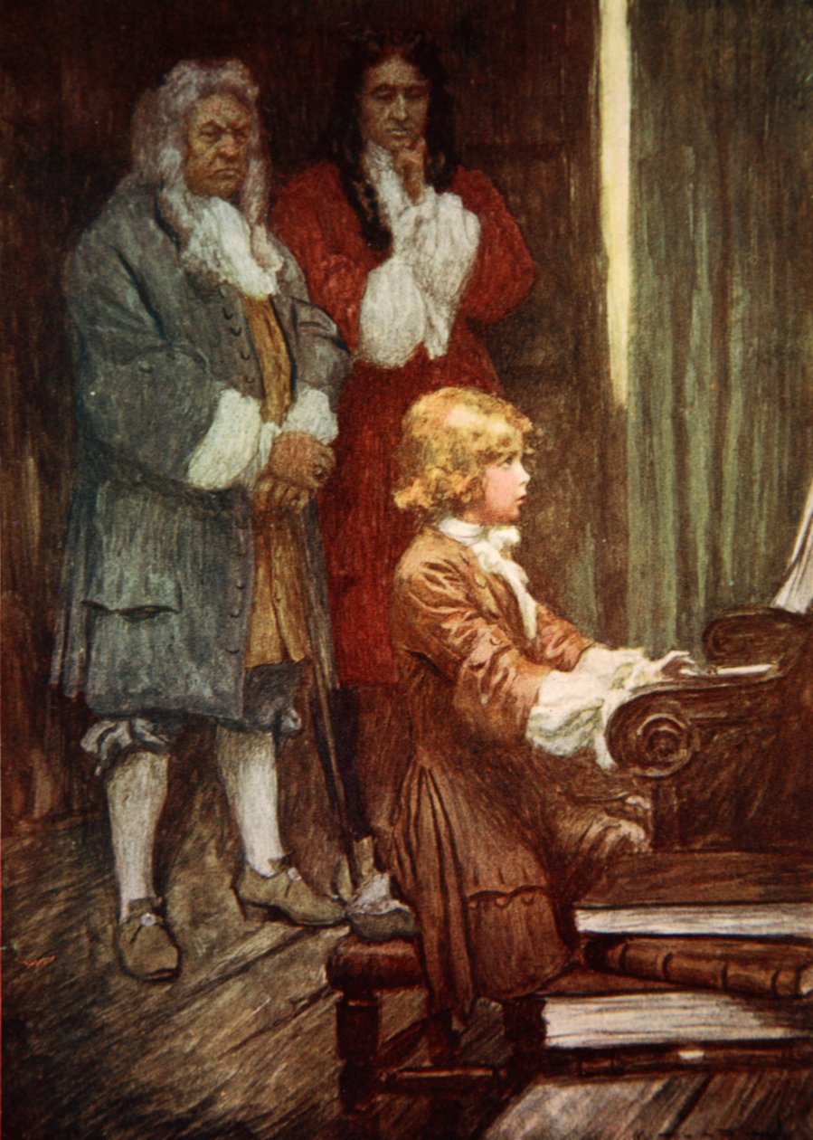 W ciszy czekali, aż Handel grał (kolor lito) autorstwa Arthur C. (after) Michael