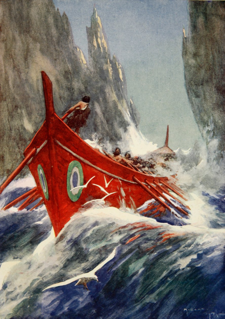 Jason i Argonauci, c.1925 (kolor lito) autorstwa Arthur C. (after) Michael