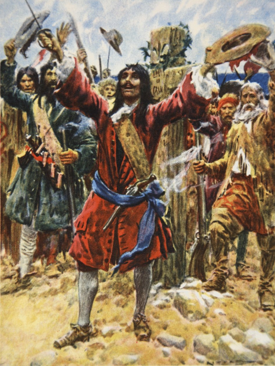 La Salle przejmuje Luizjanę, ilustracja z „This Country of Ours, The Story of the United States” H.E. Marshall autorstwa Arthur C. (after) Michael