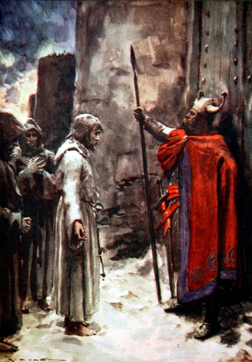 Henryk IV Niemiec poza bramami Canossy, Włochy, 1077 1913 autorstwa Arthur C Michael