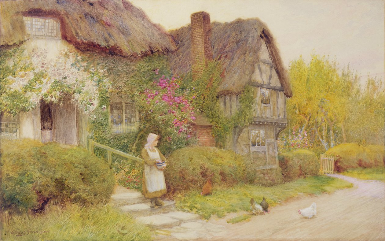 Karmienie Kurcząt autorstwa Arthur Claude Strachan