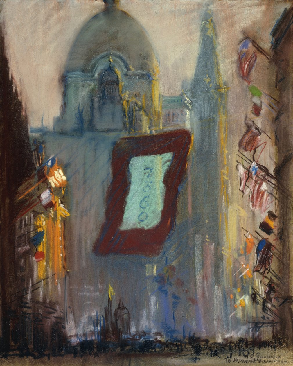 Nowy Jork z flagami autorstwa Arthur Clifton Goodwin