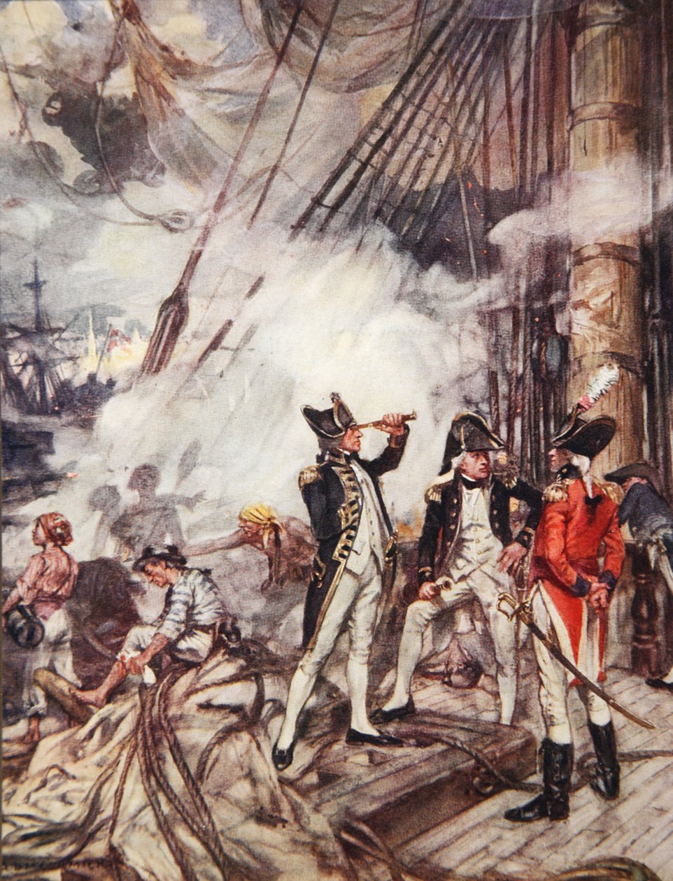 Admirals All, ilustracja z Drakes Drum and Other Songs of the Sea autorstwa Henry