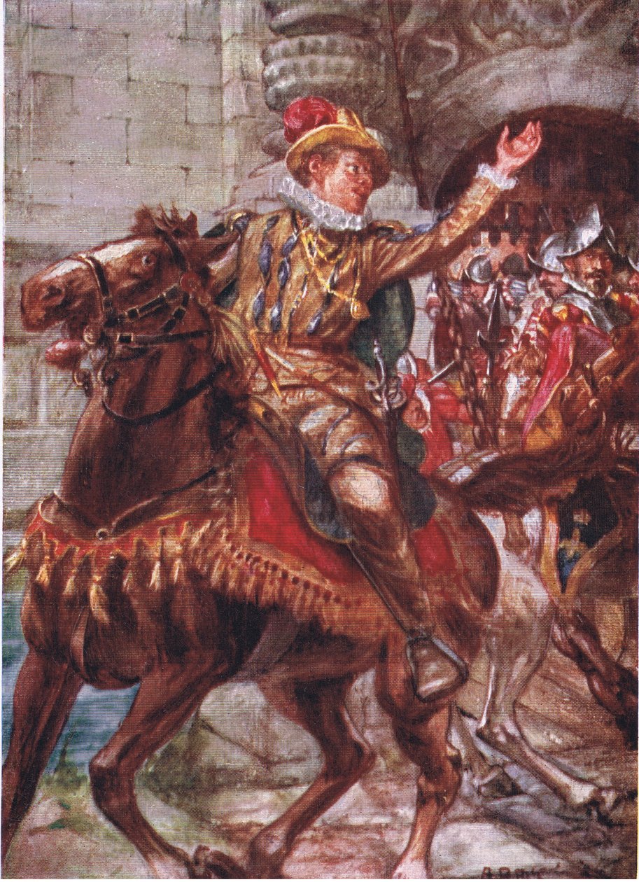 Oto twoje miasto, moi chłopcy. Idź, weź go w posiadanie, ilustracja z Romance of History: Holandia, lata 20. XX wieku autorstwa Arthur David McCormick