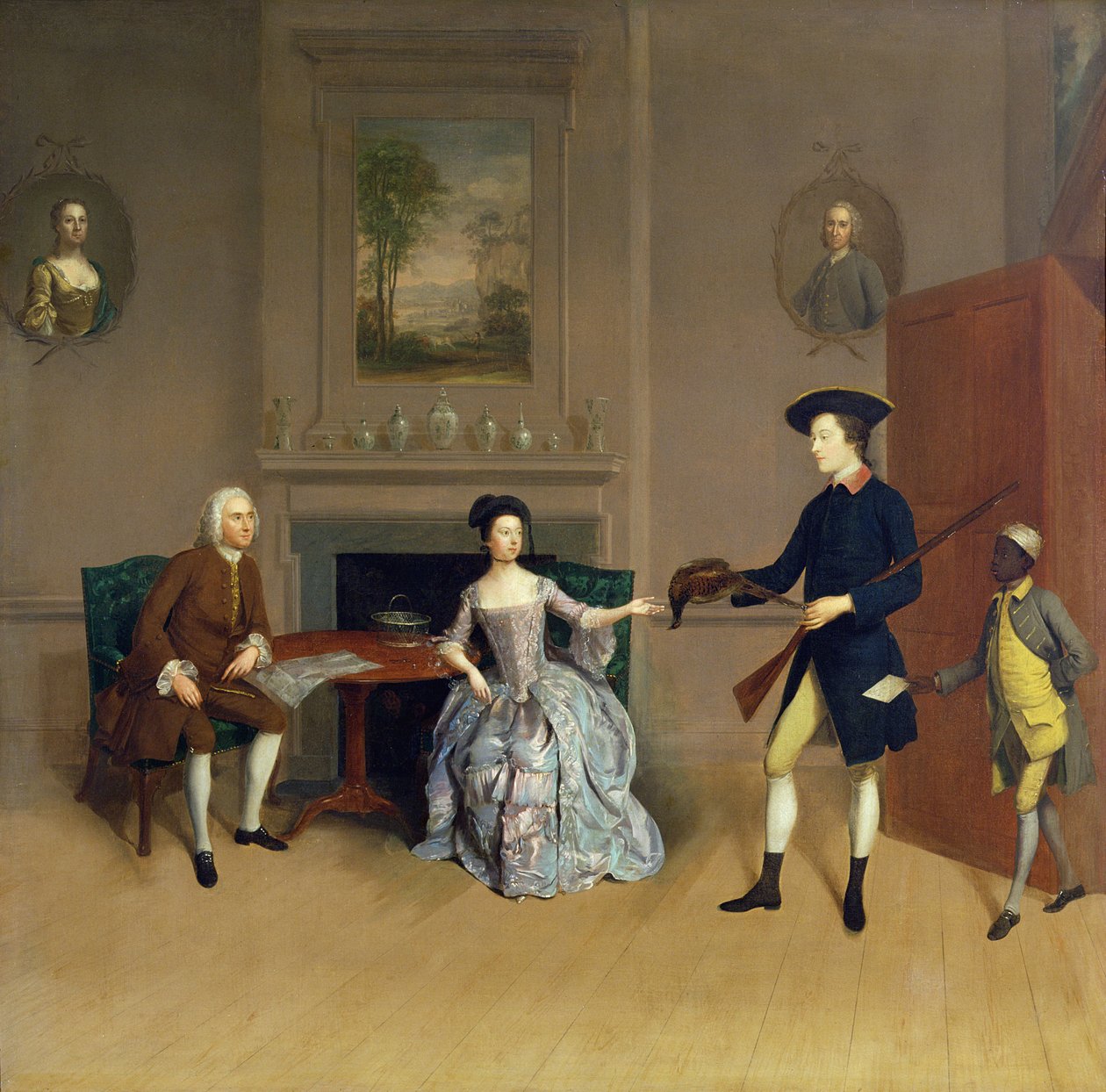 John Orde z żoną Anną i najstarszym synem Williamem z Morpeth, Northumberland, ok. 1754-56 autorstwa Arthur Devis
