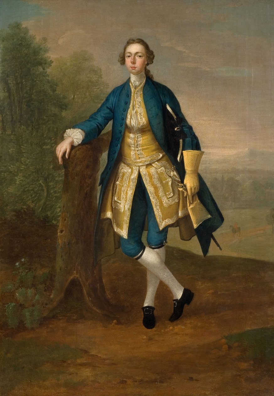 Portret mężczyzny w kolorze niebieskim, 1785. autorstwa Arthur Devis