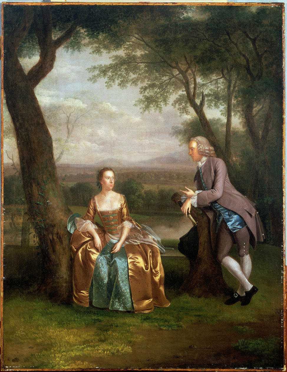 Portret pary, prawdopodobnie Daniela i Mary Swaine z Leverington Hall, Isle of Ely, Cambridgeshire, c.1753 autorstwa Arthur Devis