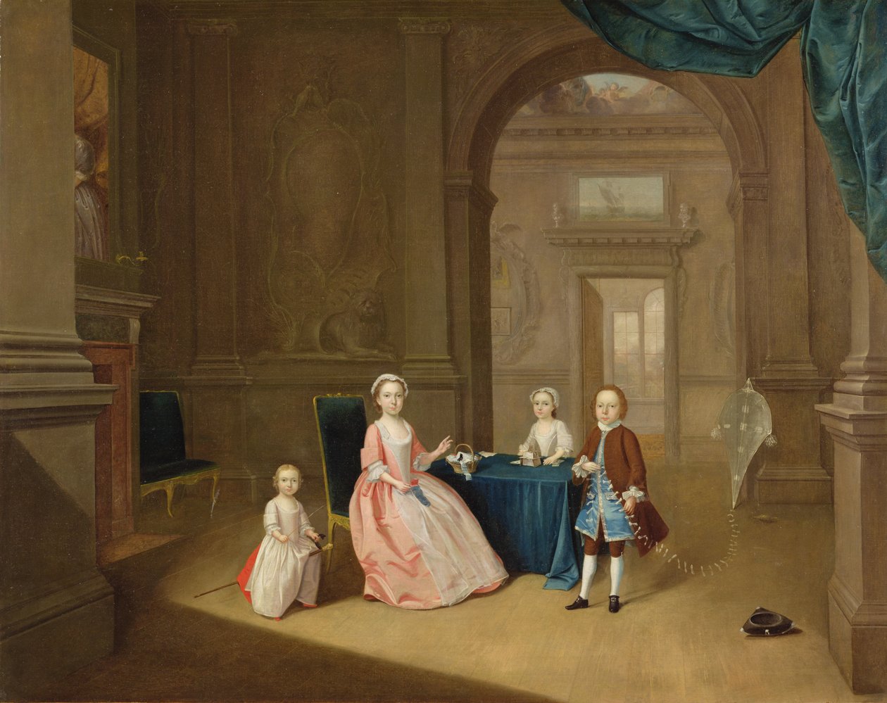 Portret grupy dzieci, ok. 1743 (olej na płótnie) autorstwa Arthur Devis