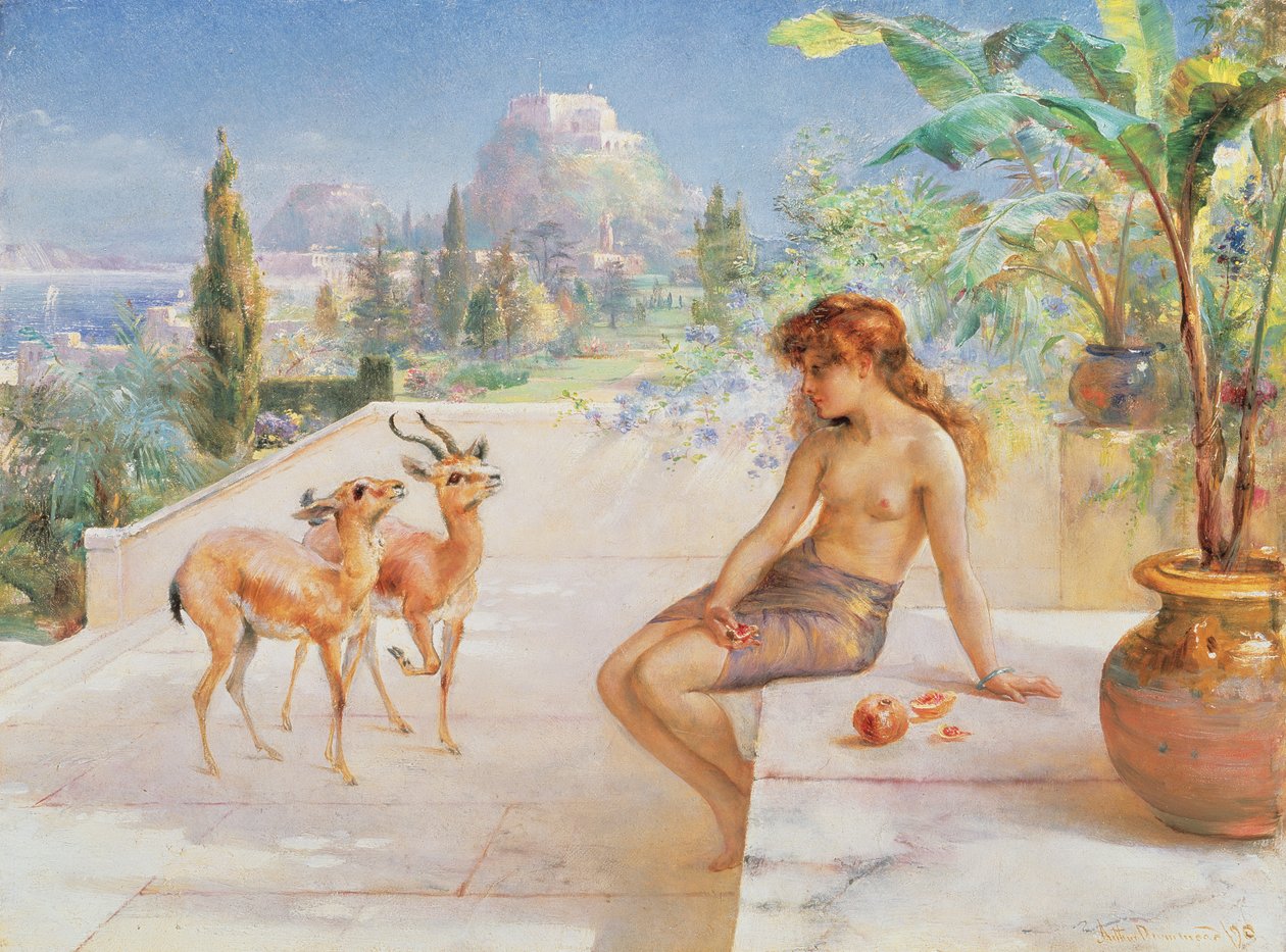 Dziewczyna z Gazelami autorstwa Arthur Drummond