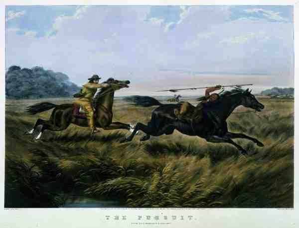 Pościg, wyd. przez Currier i Ives autorstwa Arthur Fitzwilliam (after) Tait