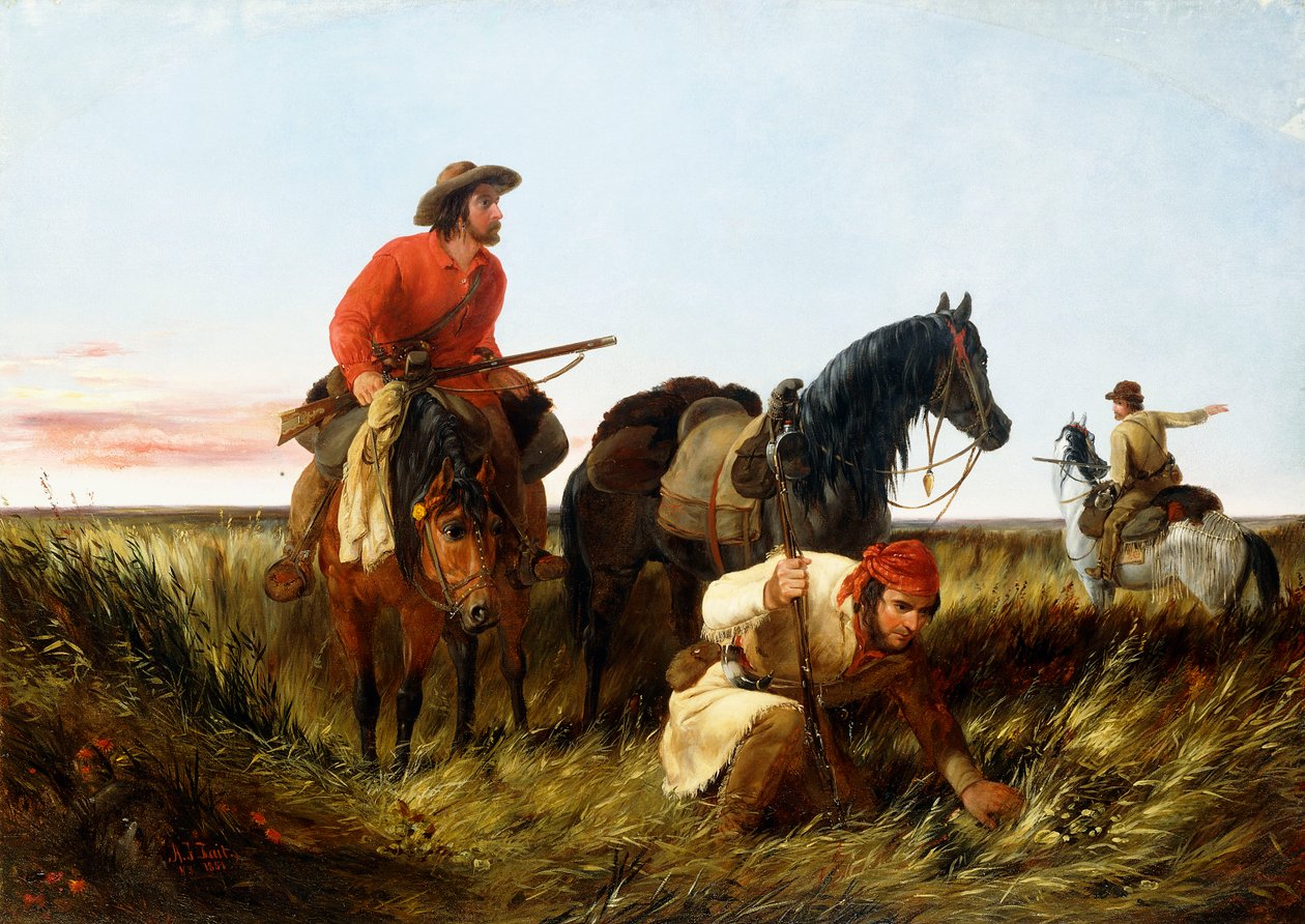 Traperzy podążający tropem: Usterka, 1851 autorstwa Arthur Fitzwilliam Tait