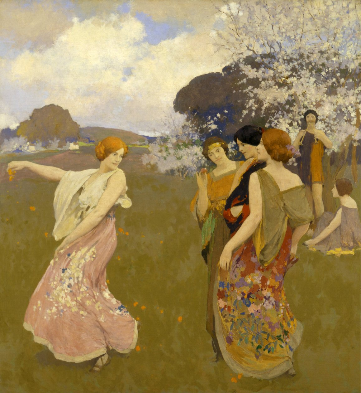 Taniec wiosny, ok. 1917 autorstwa Arthur Frank Mathews