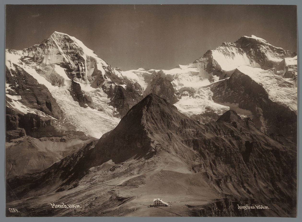 Widok na Mönch i Jungfrau w Alpach Berneńskich Panorama Jungfraukette (tytuł serii) autorstwa Arthur Gabler