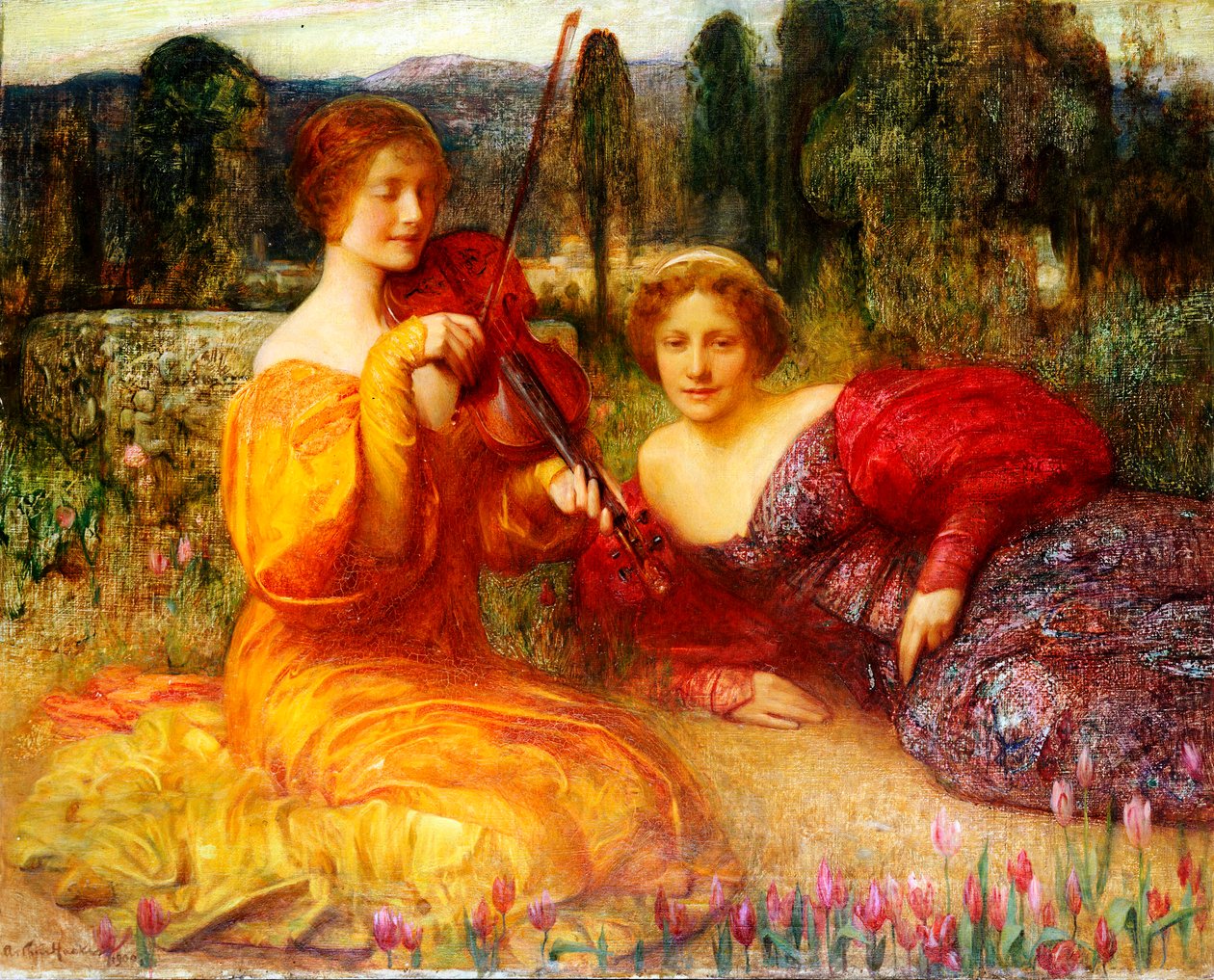 Muzyk Ciszy, 1900 autorstwa Arthur Hacker