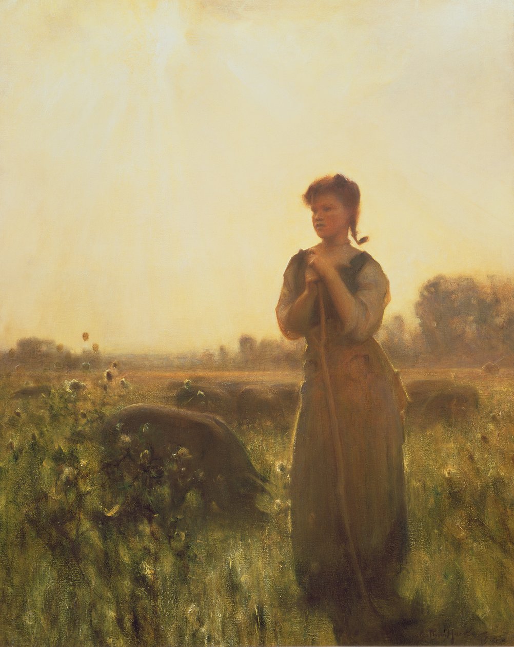 Dziewczyna z farmy autorstwa Arthur Hacker