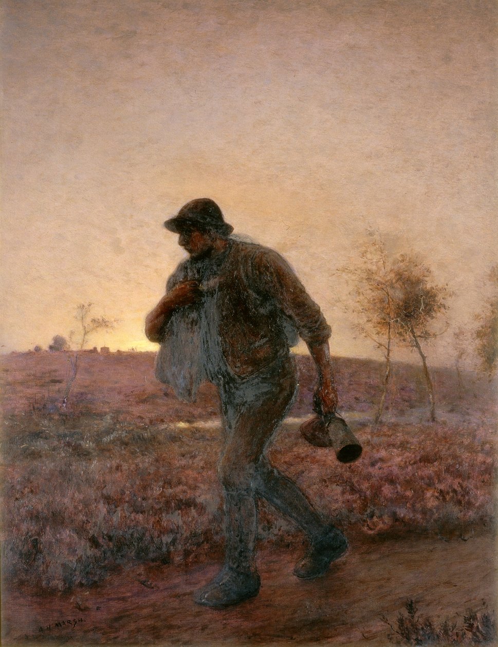 Oracz w stronę domu kroczy swoją znużoną drogą autorstwa Arthur Hardwick Marsh