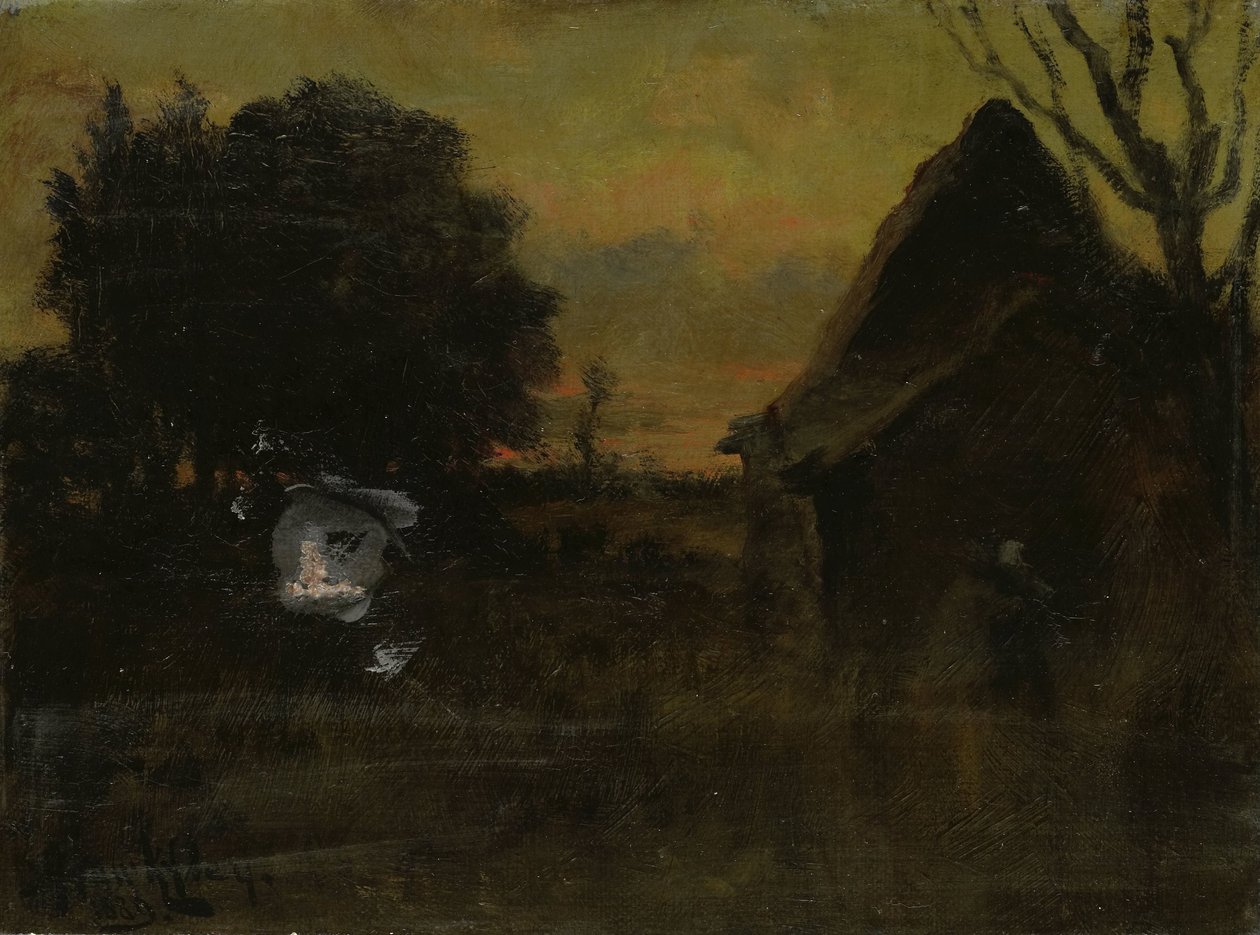 „O zachodzie słońca” autorstwa Arthur Hawksley (signed by artist)